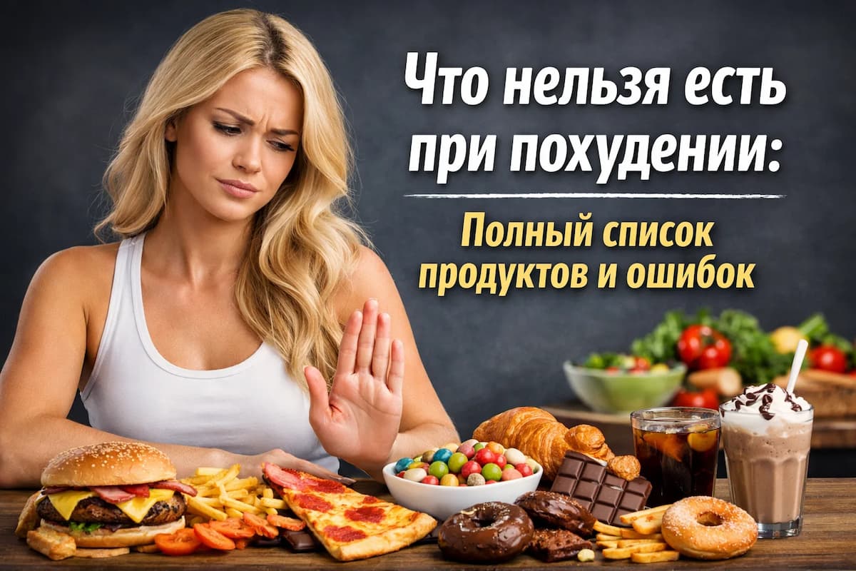 Что нельзя есть при похудении: полный список продуктов и ошибок