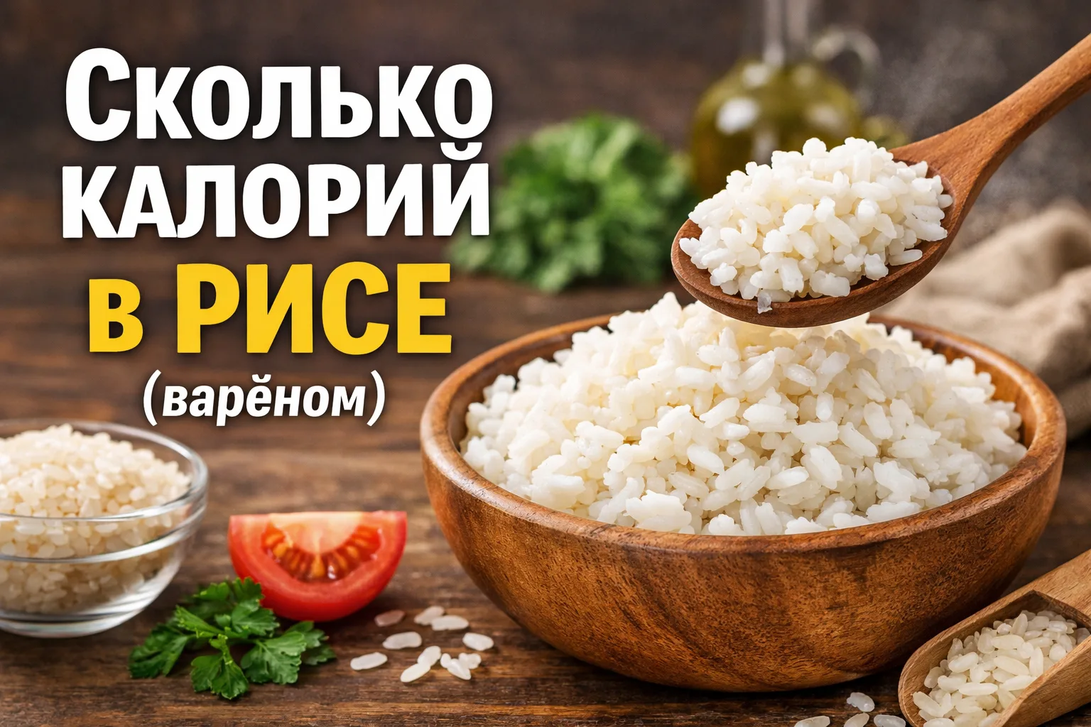 Сколько калорий в рисе (варёном)