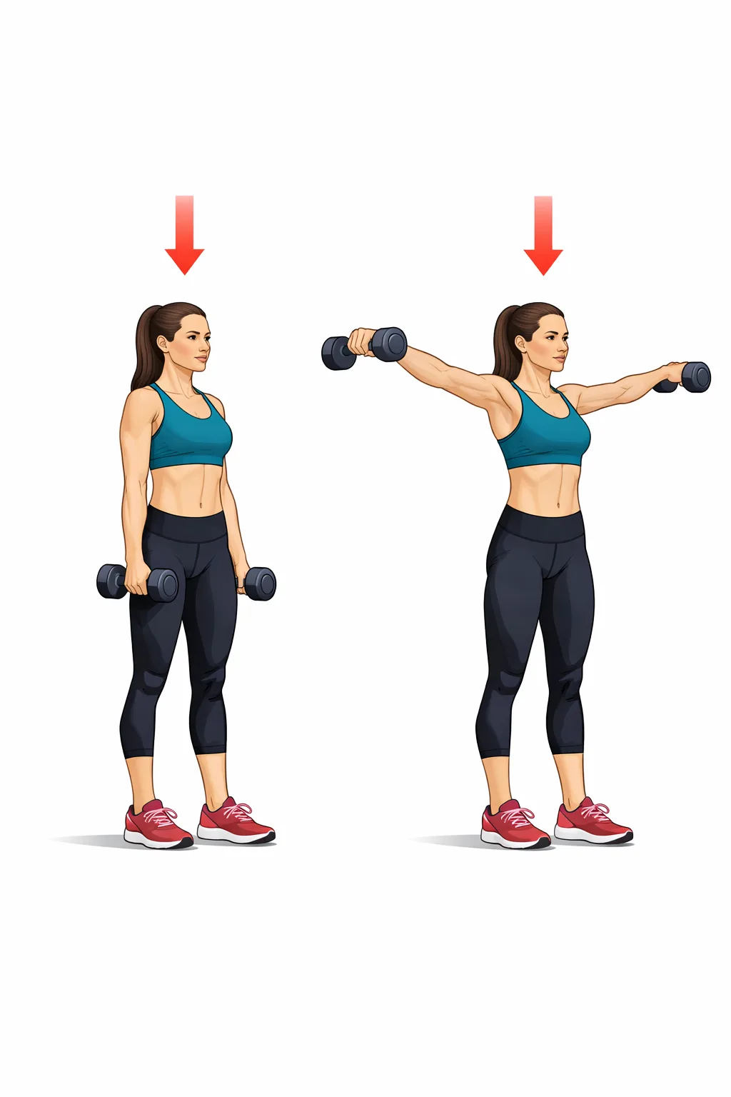 Разведение рук с гантелями в стороны — для плеч и верхней части рук