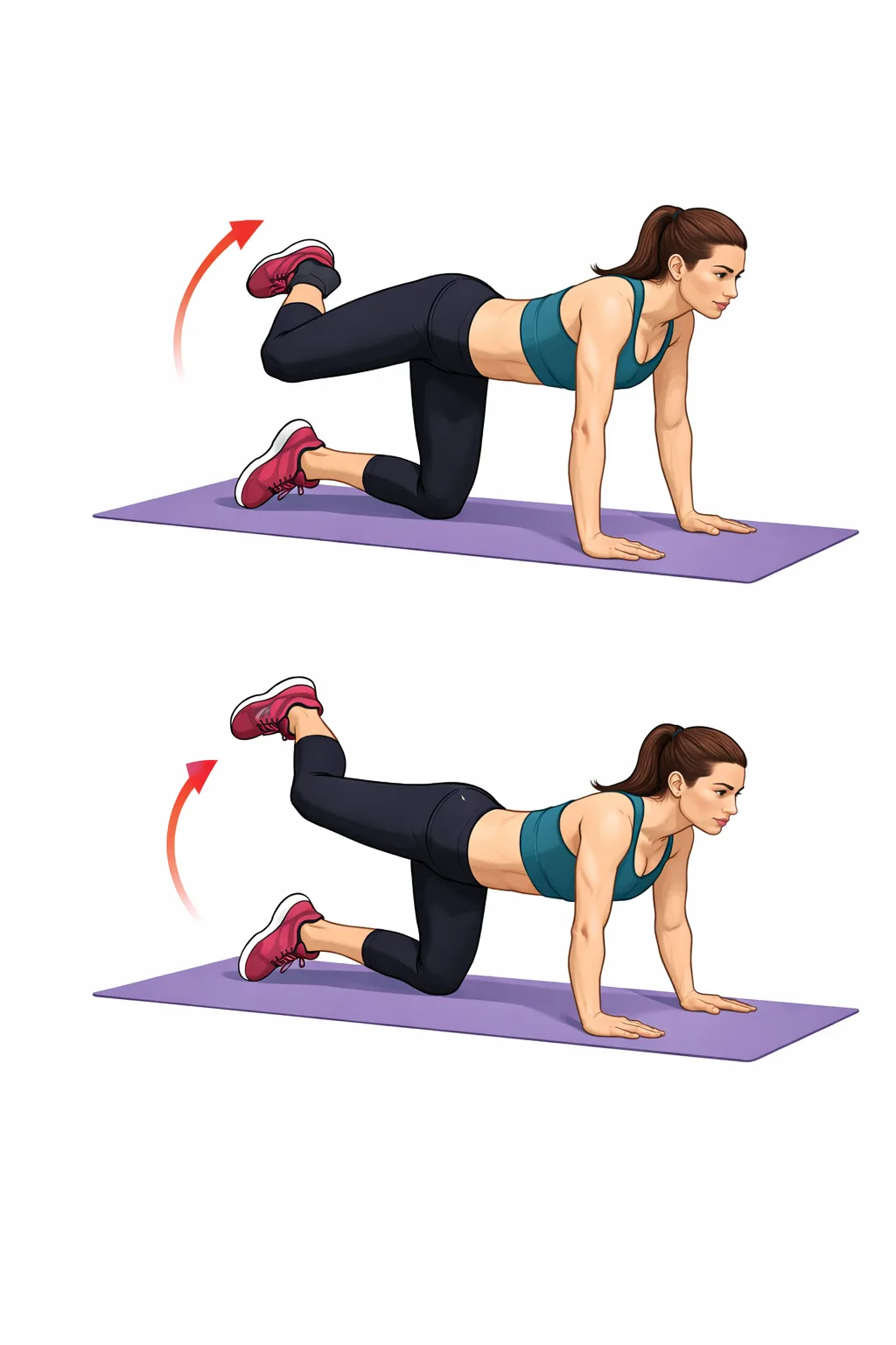 Отведение бедра (2 варианта) — по 10 раз на каждую ногу