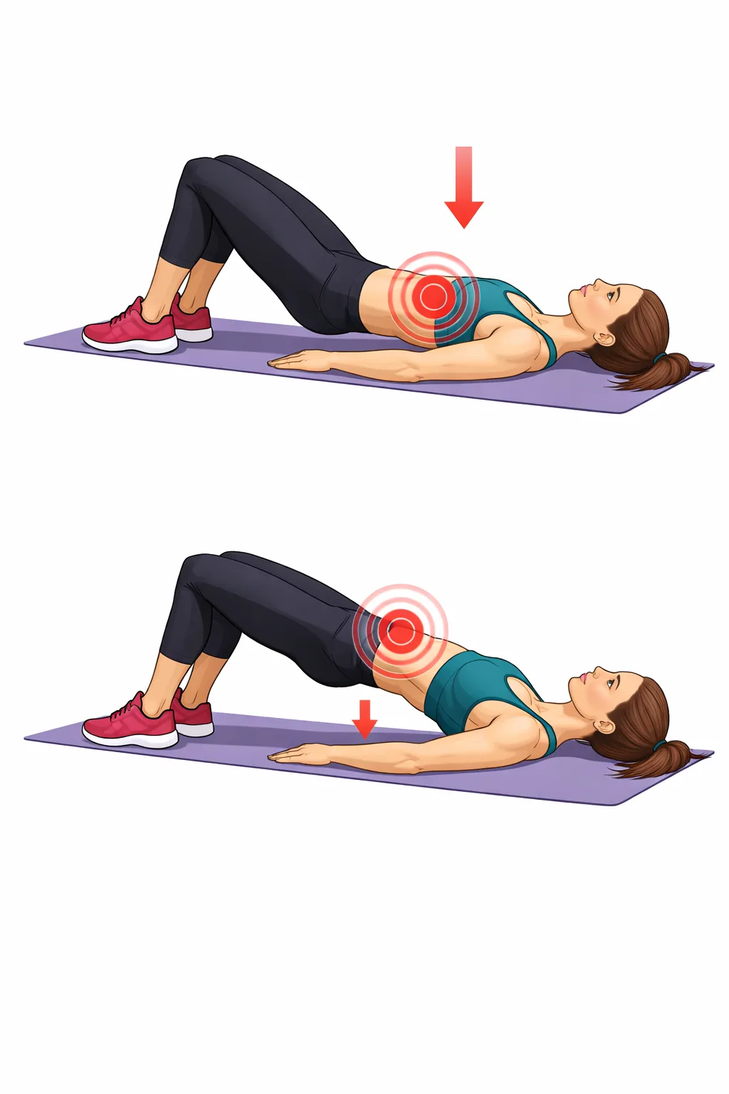 Ягодичный мостик с напряжением — 15 раз