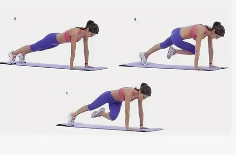 Динамическая планка (с подтягиванием колена)