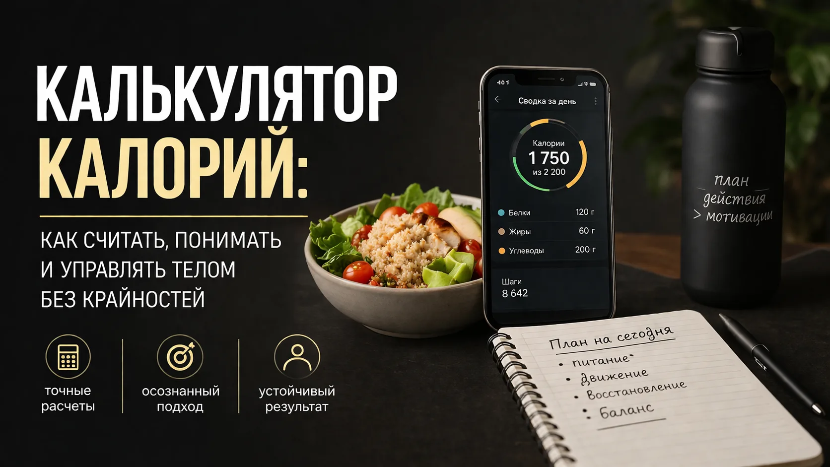 Калькулятор калорий: как считать, понимать и управлять телом без крайностей