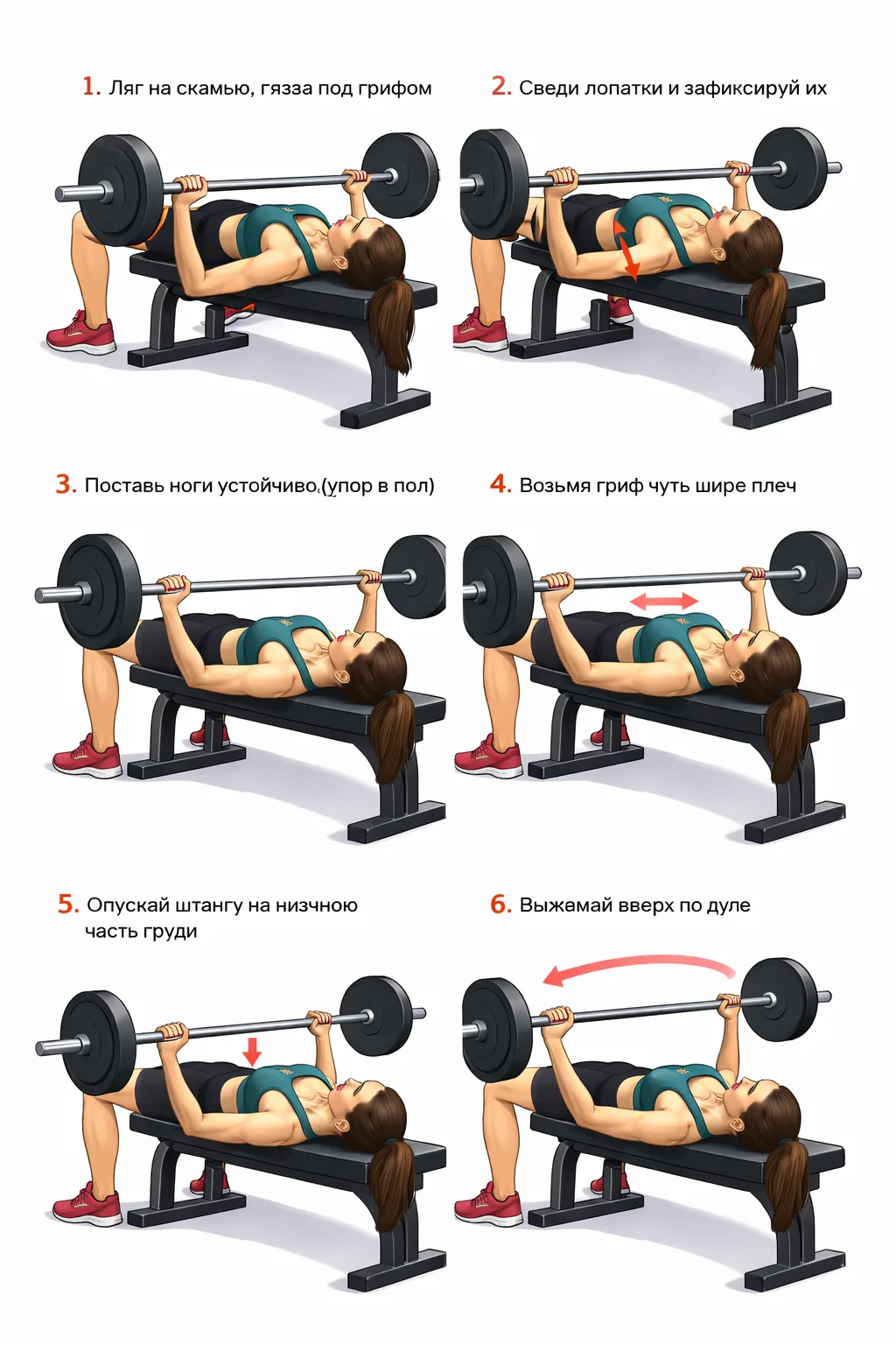 Техника жима лежа